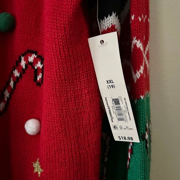 Grumpy Cat Ugly Christmas Sweater “Fresh Out of FALALAS” Jingle Bells XL Women - Picture 6 of 11